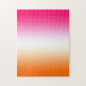 Modern Bright Roze Wit en Oranje Ombre Legpuzzel (Verticaal)