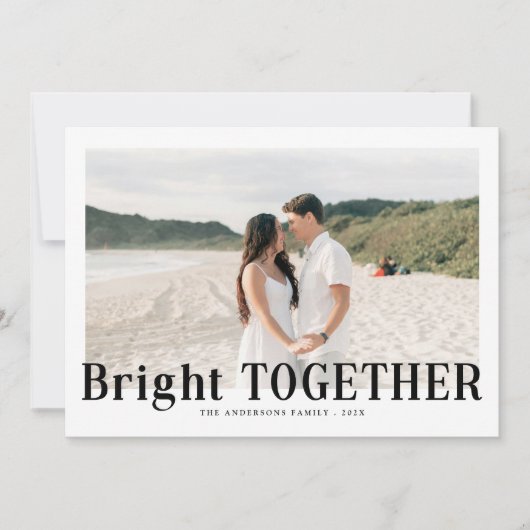 Modern Bright Together Kerstkoppels Feestdagenkaart (Voorkant)