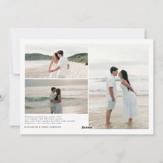 Modern Bright Together Kerstkoppels Feestdagenkaart (Achterkant)