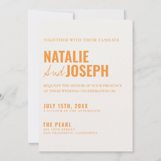 Modern Bright Uniek Kleurrijk Alles in één bruilof Kaart (Voorkant)