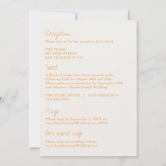 Modern Bright Uniek Kleurrijk Alles in één bruilof Kaart (Achterkant)