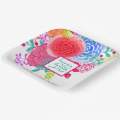 Modern Bright Waterverf Floral Mazel Tov Papieren Bordje (Gebogen)