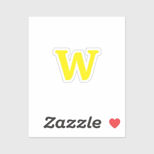 Modern bright yellow initial lettering  sticker (Vel)