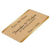 Modern Brons Bloemen Bruiloft Save the Date Magneet (Linkerzijde)