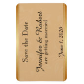 Modern Brons Bloemen Bruiloft Save the Date Magneet (Verticaal)