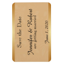 Modern Brons Bloemen Bruiloft Save the Date Magneet