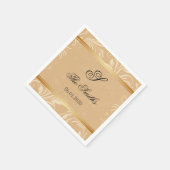 Modern Brons Bloemen Bruiloft Servetten (Hoek)