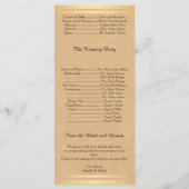 Modern Brons Bloemen Huwelijk Programma Programmakaart (Achterkant)