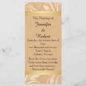 Modern Brons Bloemen Huwelijk Programma Programmakaart (Voorkant)