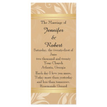 Modern Brons Bloemen Huwelijk Programma