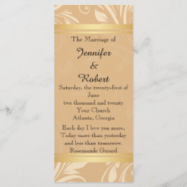 Modern Brons Bloemen Huwelijk Programma Programmakaart