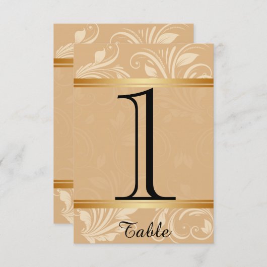 Modern Brons Bloemen Tafelnummer (Voorkant / Achterkant)