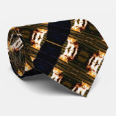 Modern Brons Kitten Armani Zijde Patroon Stropdas (Opgerold)