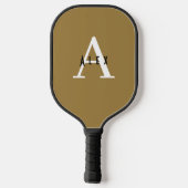 Modern Brons Monogram Naam + Initiaal Pickleball Paddle (Achterkant)