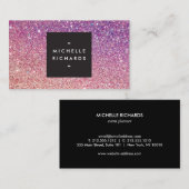 MODERN BRONS-PAARSE OMBRE GLITTER Visitekaartje (Voorkant / Achterkant)