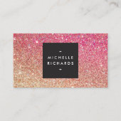 MODERN BRONS-ROZE OMBRE GLITTER Visitekaartje (Voorkant)