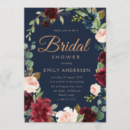 Modern Brons script bordeaux navy vrijgezellenfees Kaart