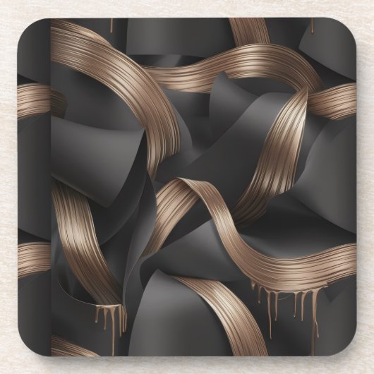 Modern Bronze Flow Luxury Masculine Accent Bier Onderzetter (Voorkant)