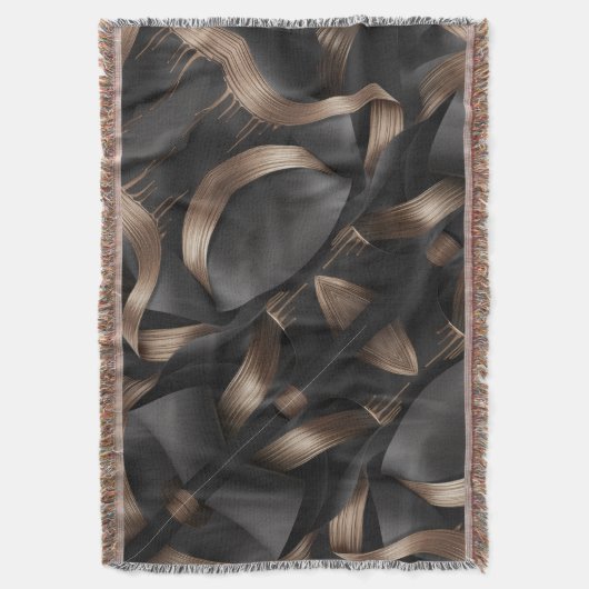 Modern Bronze Flow Luxury Masculine Accent Deken (Voorkant Verticaal)