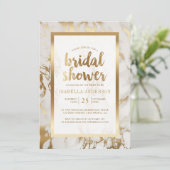 Modern Bronze Foil & Marble Vrijgezellenfeest Kaart (Staand voorkant)