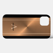 Modern Bronze Metallic Black - Aangepaste Mannen Case-Mate iPhone Case (Achterkant (horizontaal))
