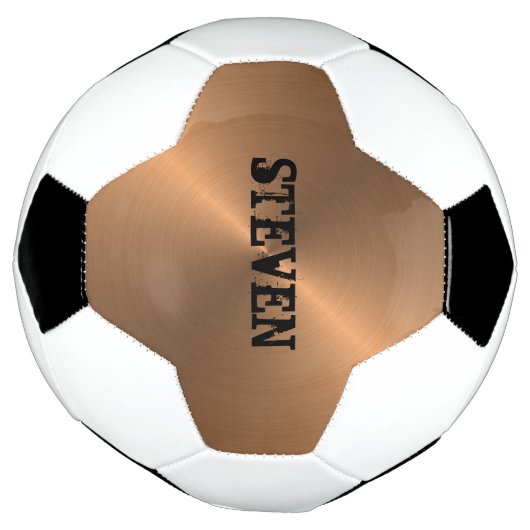 Modern Bronze Metallic Gold Sports Personalized Voetbal (Gedraaid)