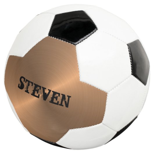 Modern Bronze Metallic Gold Sports Personalized Voetbal (Drie kwart)