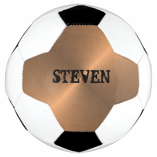 Modern Bronze Metallic Gold Sports Personalized Voetbal (Voorkant)