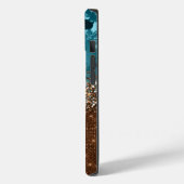 Modern Bronze Turquoise Glitter Marmer monogram Case-Mate iPhone Case (Achterkant / Links)