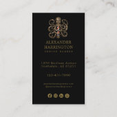 Modern Bronzen Octopus Kapperszaak Logo Qr Code Visitekaartje (Achterkant)