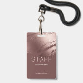 Modern Bronzen Zakelijk Logo Personeels ID Badge (Achterkant met lanyard)