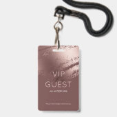 Modern Bronzen Zakelijk Logo VIP Gast Badge (Voorzijde met lanyard)