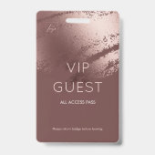 Modern Bronzen Zakelijk Logo VIP Gast Badge (Achterkant)