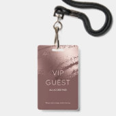 Modern Bronzen Zakelijk Logo VIP Gast Badge (Achterkant met lanyard)