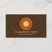 MODERN BRONZEN ZON LOGO MONOGRAM voor TANNING SALO Visitekaartje (Voorkant)