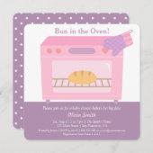 Modern broodje in de oven Baby Shower Uitnodiginge Kaart (Voorkant / Achterkant)