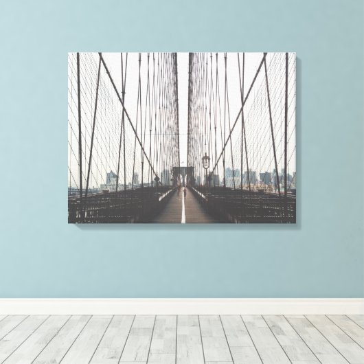 Modern Brooklyn Bridge Canvas Afdruk (Insitu (Houten vloer))