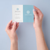 Modern Broom Logo Blue Cleaning Service Flyer (Hand)