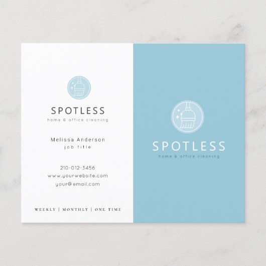Modern Broom Logo Blue Cleaning Service Flyer (Voorkant)