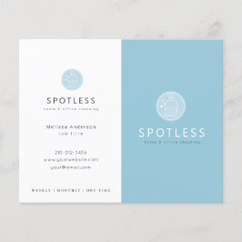 Modern Broom Logo Blue Cleaning Service Flyer