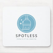 Modern Broom Logo Blue Cleaning Service Muismat (Voorkant)
