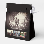 Modern Brother Best Friends Dark Photo Collage Bedankdoosjes (Achterkant)