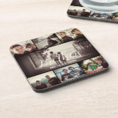 Modern Brother Best Friends Dark Photo Collage Bier Onderzetter (Linkerzijde)