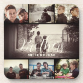 Modern Brother Best Friends Dark Photo Collage Bier Onderzetter (Voorkant)