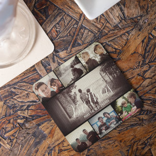 Modern Brother Best Friends Dark Photo Collage Bier Onderzetter