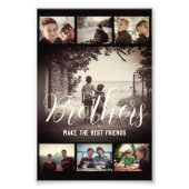 Modern Brother Best Friends Dark Photo Collage Foto Afdruk (Voorkant)