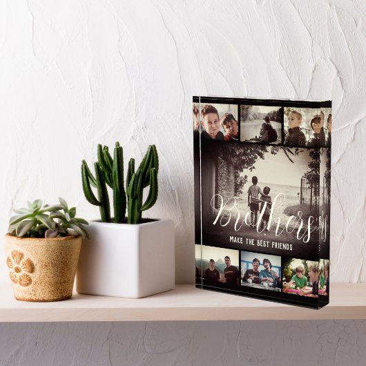 Modern Brother Best Friends Dark Photo Collage Fotoblokken