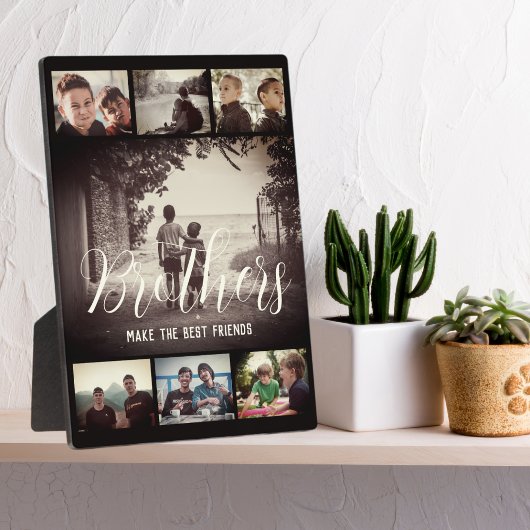 Modern Brother Best Friends Dark Photo Collage Fotoplaat