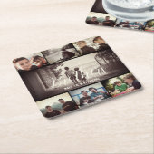 Modern Brother Best Friends Dark Photo Collage Kartonnen Onderzetters (Schuin)