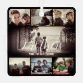 Modern Brother Best Friends Dark Photo Collage Metalen Ornament (Achterkant)